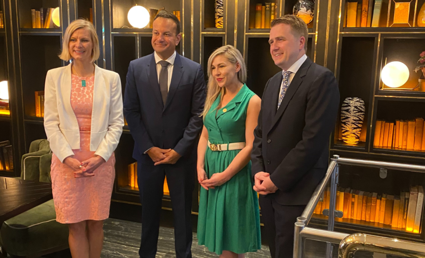 Ministers Pippa Hackett, Leo Varadkar and James Browne announce a new €55m ‘Green Transition’ fund to help businesses move away from fossil fuels and towards more sustainable, cheaper alternatives. 