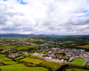 Aerial view of houses in Ireland