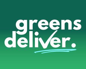 Greens deliver slogan square