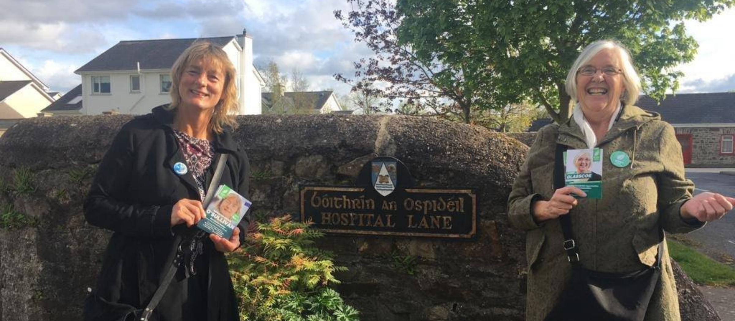 Lynne Glasscoe canvassing with Grace O'Sullivan in the 2019 Lecal Elections