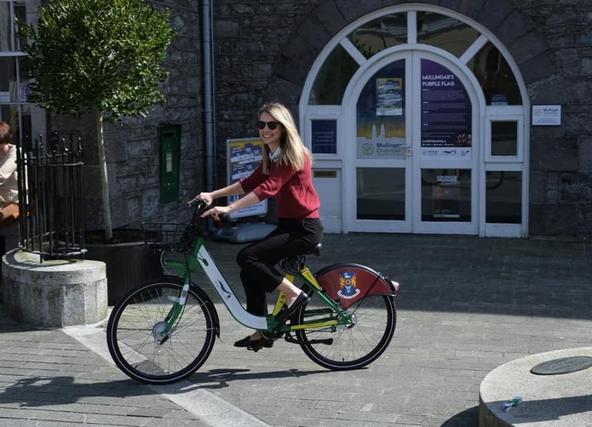 Cllr Hazel Smyth on bike