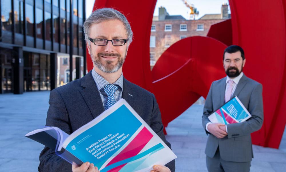 Green Party Ministers Roderic O'Gorman TD and Joe O'Brien TD launch the government's White Paper on Ending Direct Provision