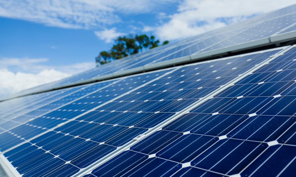 Solar panels on a roof