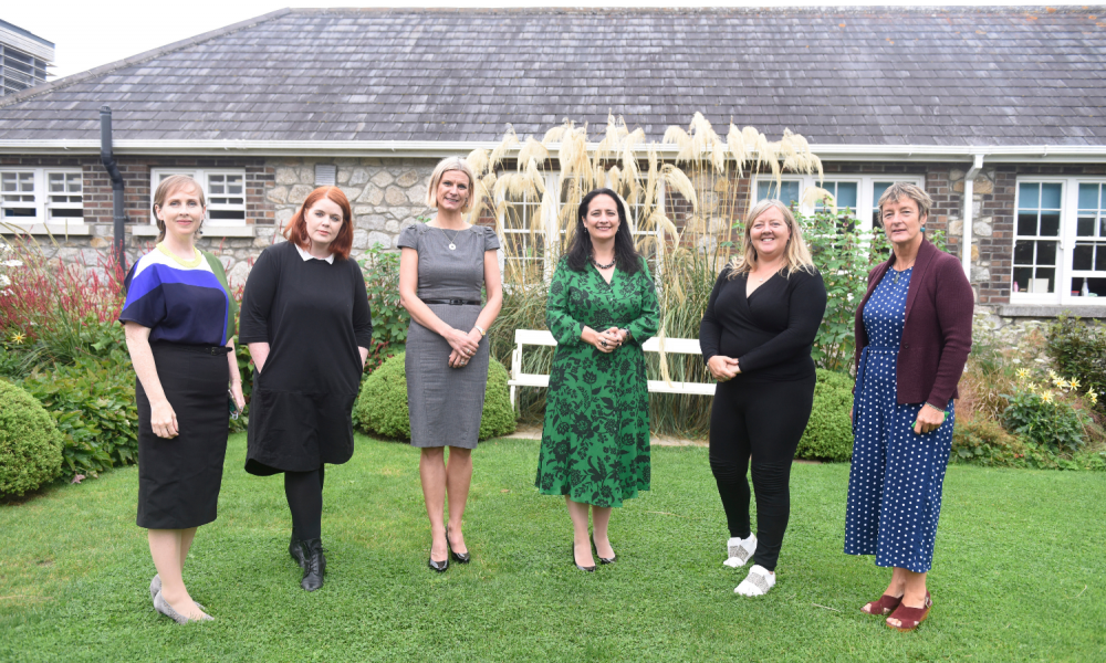 Green Party representatives Pauline O'Reilly, Neasa Hourigan, Pippa Hackett, Catherine Martin, Róisín Garvey and Grace O'Sullivan.