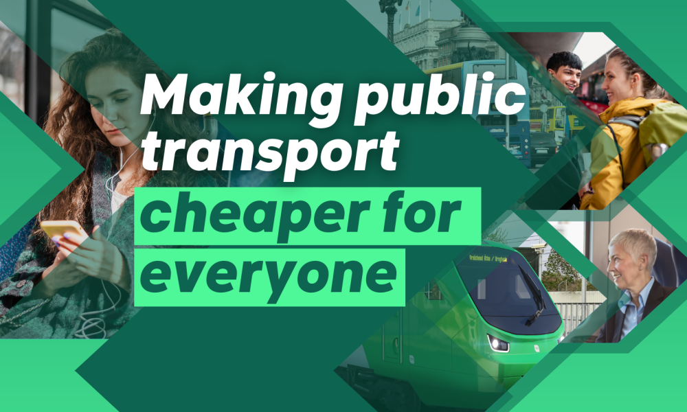 A graphic reads, "Making public transport cheaper for everyone".