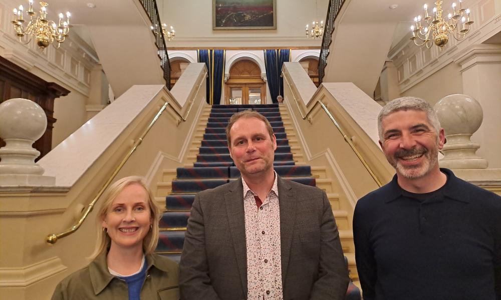  Deputy Marc Ó Cathasaigh pictured this week at Leinster House with Future Generations Commissioner for Wales, Mr. Derek Walker and Senator Pauline O’Reilly