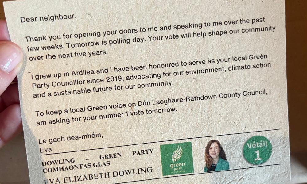 Eva Dowling canvass card