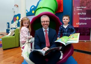Minister Roderic O'Gorman launching the My Little Book Bag initiative