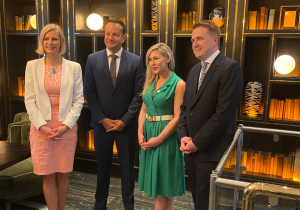 Ministers Pippa Hackett, Leo Varadkar and James Browne announce a new €55m ‘Green Transition’ fund to help businesses move away from fossil fuels and towards more sustainable, cheaper alternatives. 