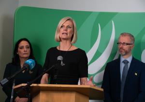 Minister Pippa Hackett speaking at the press call at Convention 2022