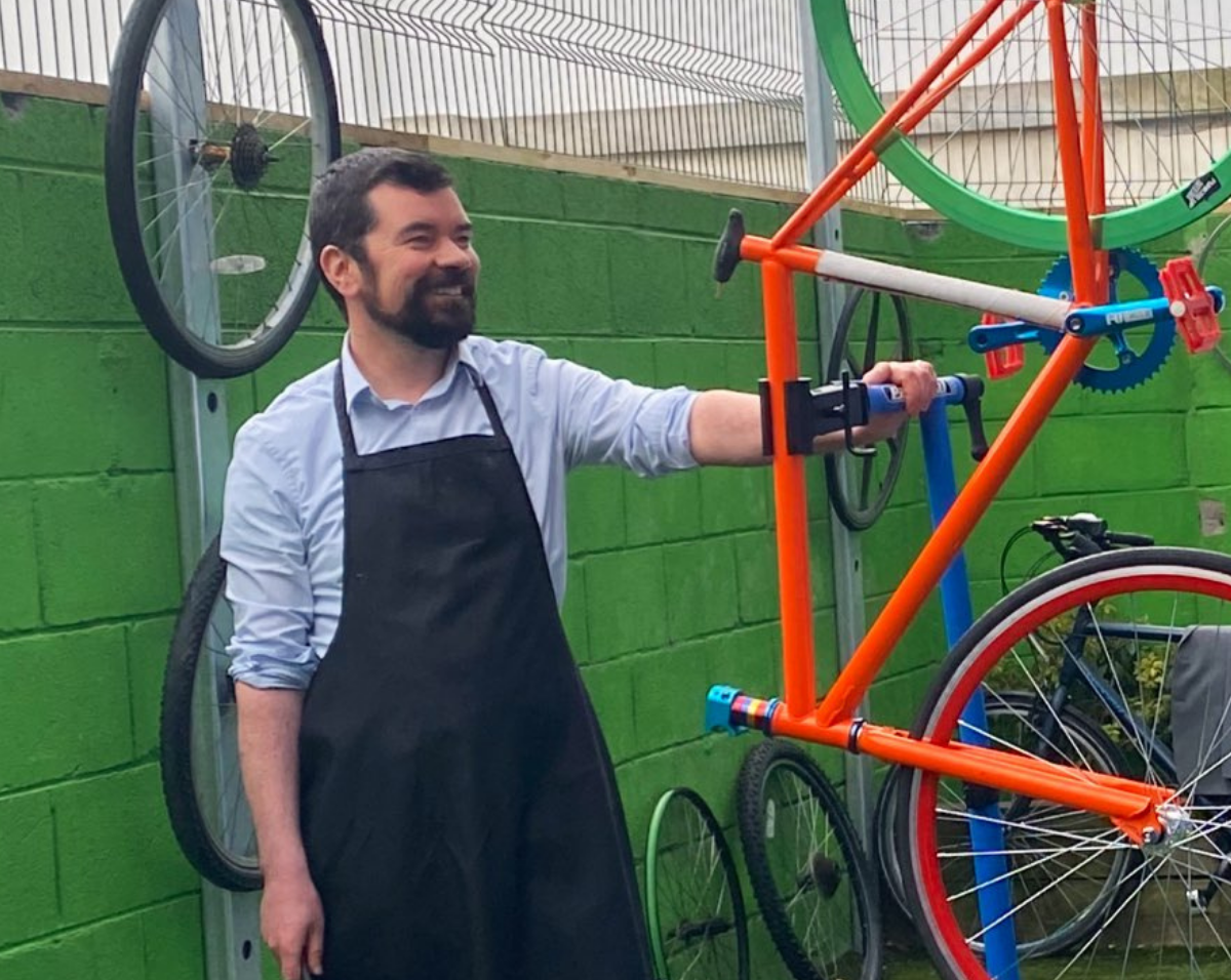 Joe O'Brien visits a bicycle repair workshop